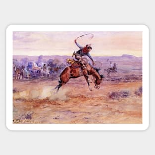 “Bucking Bronco” by Charles Russell Sticker